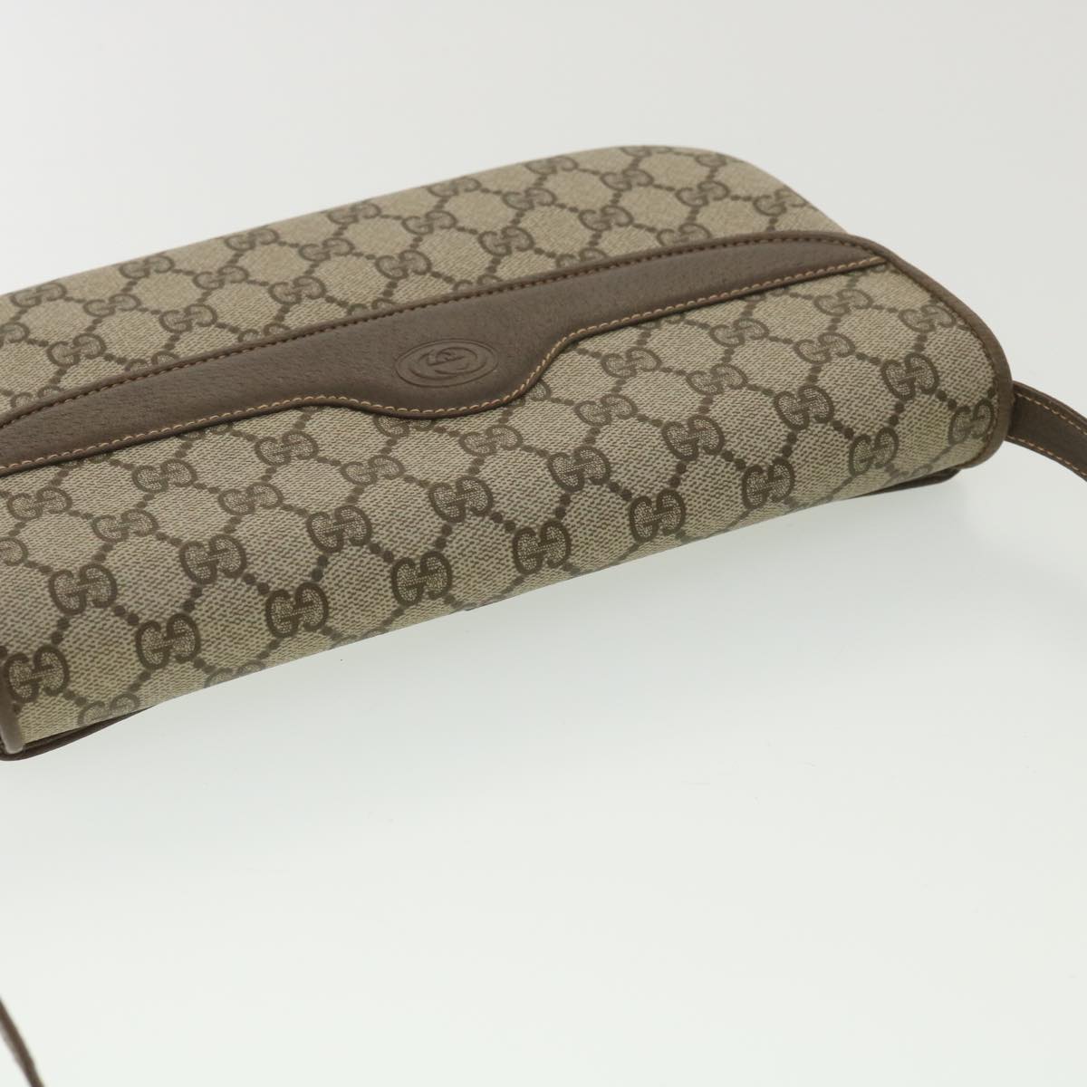 GUCCI GG Canvas Shoulder Bag PVC Leather Beige 0041060024 ro902