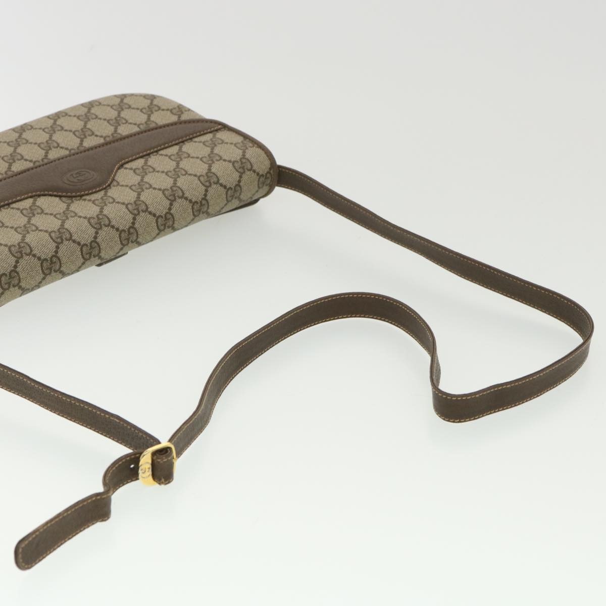GUCCI GG Canvas Shoulder Bag PVC Leather Beige 0041060024 ro902