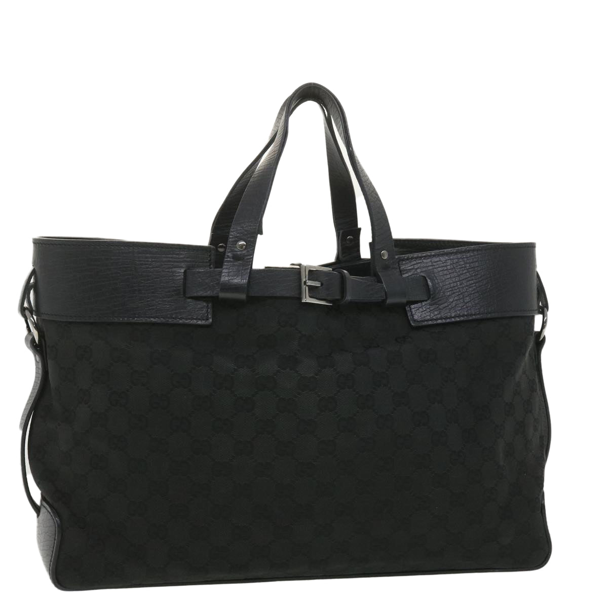 GUCCI GG Canvas Hand Bag Black 106251 ro912