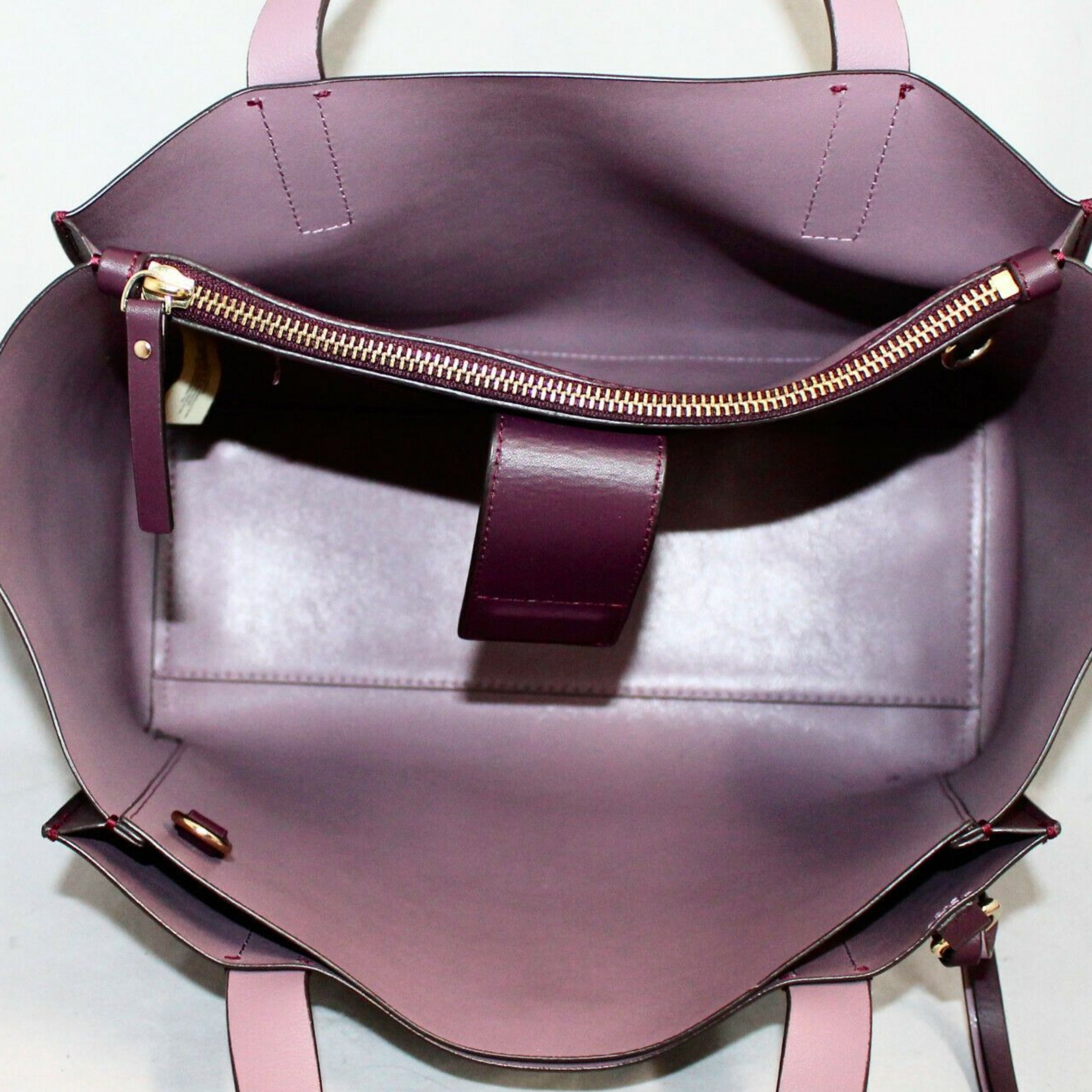 KATE SPADE NEW YORK Deep Purple Plum Putnam Drive Small Nelle Leather Tote Bag and Deep Plum Purple Braylon Putnam Drive Wallet