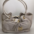 MICHAEL KORS Optic White Medium East West Ring Leather Tote