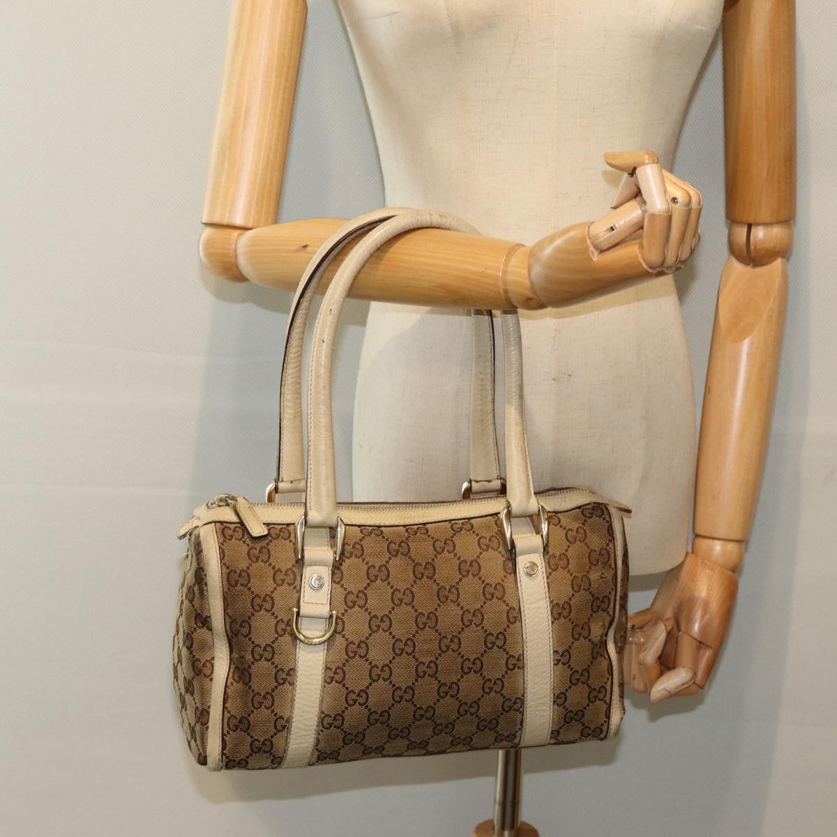 GUCCI GG Canvas Hand Bag Beige 130942 S1577