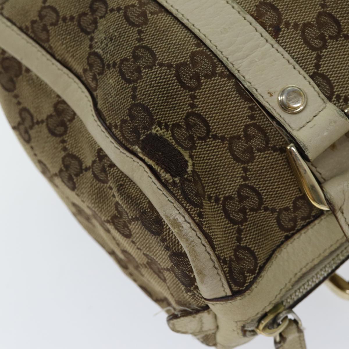 GUCCI GG Canvas Hand Bag Beige 130942 S1577