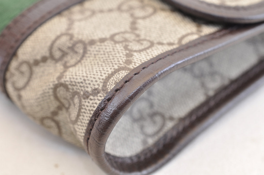 GUCCI GG Canvas Sherry Line Web Waist Bag Bum Bag Brown am1103s