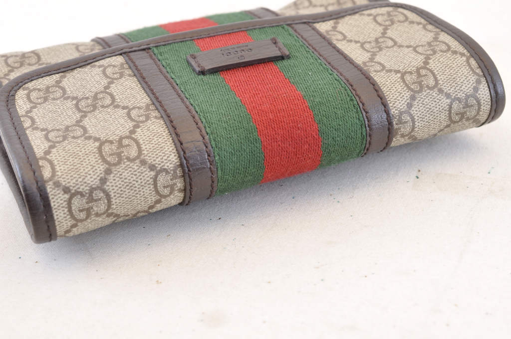 GUCCI GG Canvas Sherry Line Web Waist Bag Bum Bag Brown am1103s