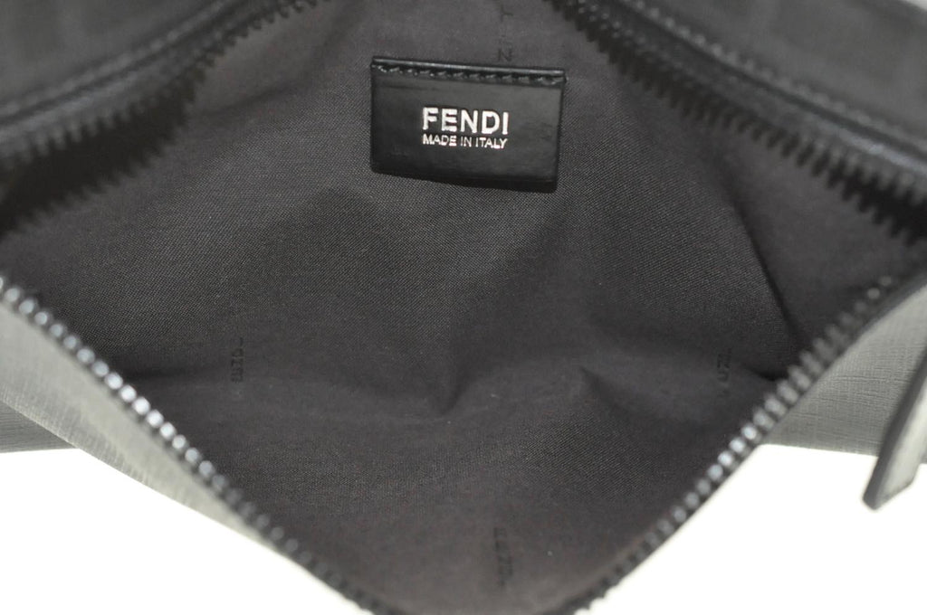 FENDI Zucca Leather Waist Bag Leather Black am1321s