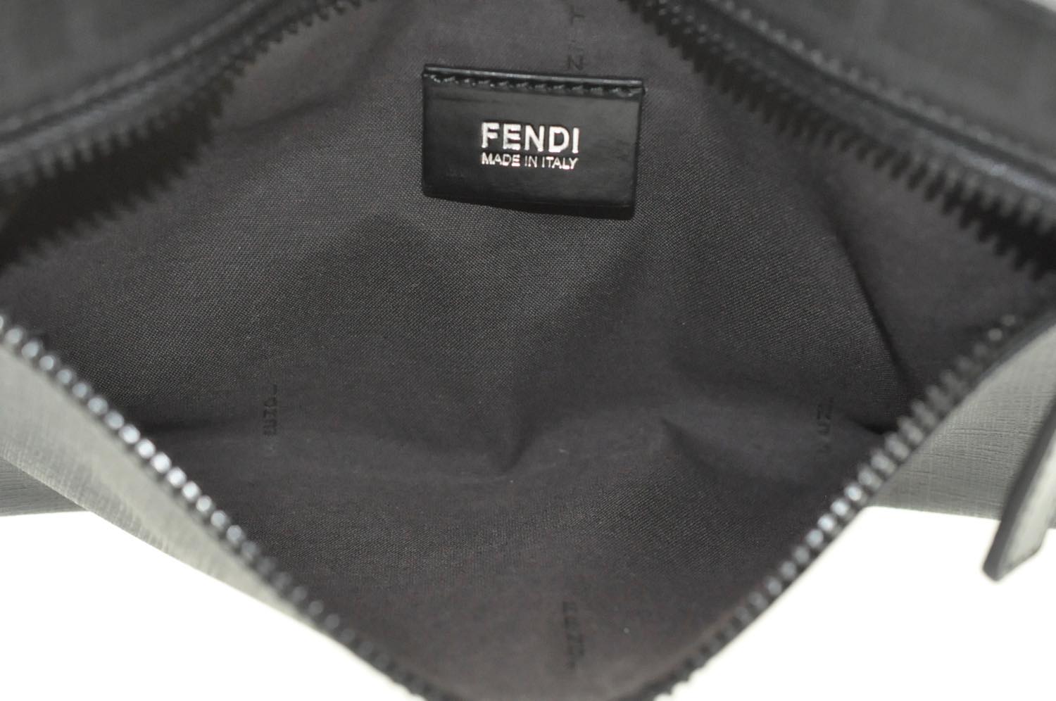 FENDI Zucca Leather Waist Bag Leather Black am1321s