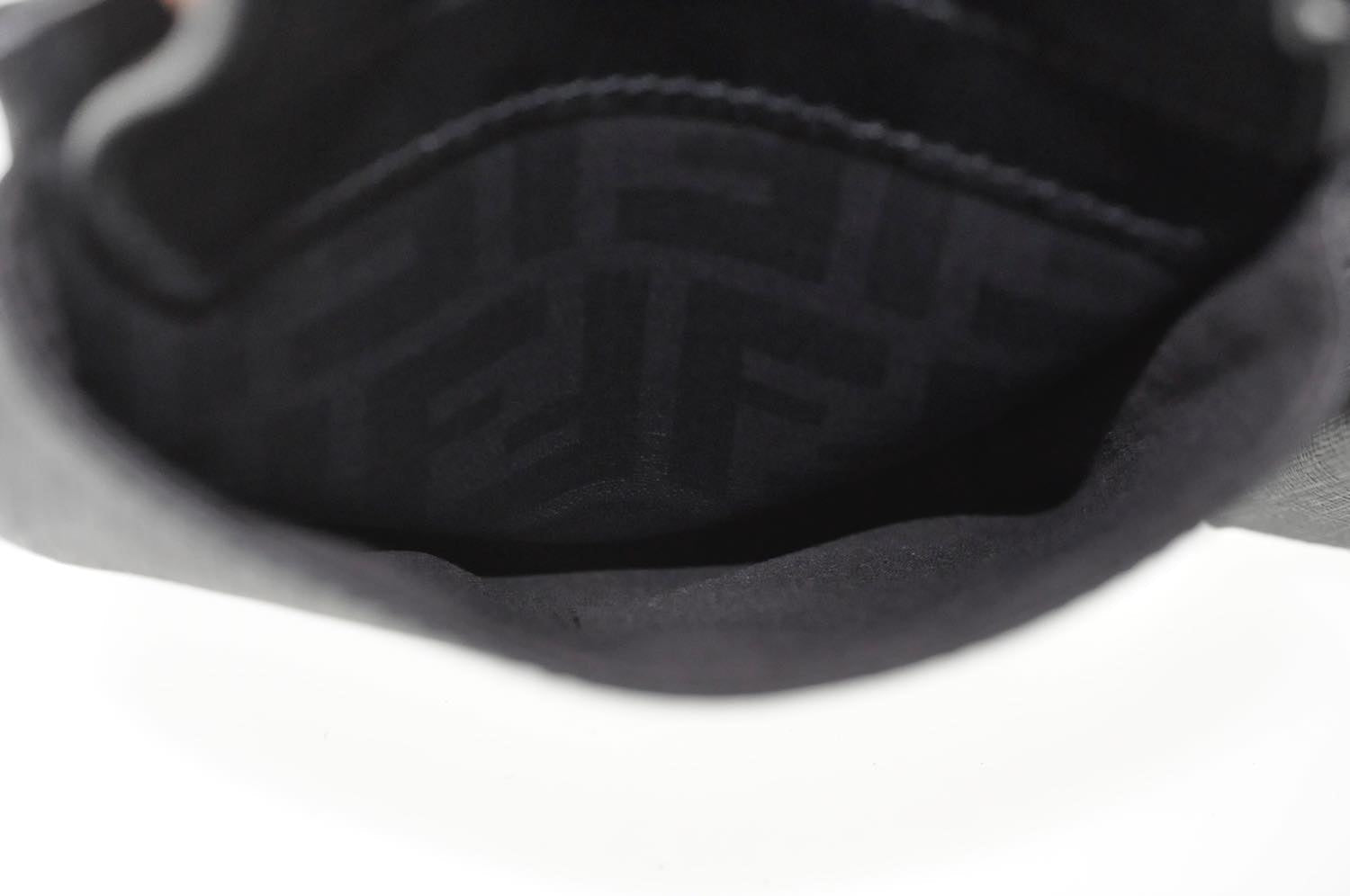 FENDI Zucca Leather Waist Bag Leather Black am1321s