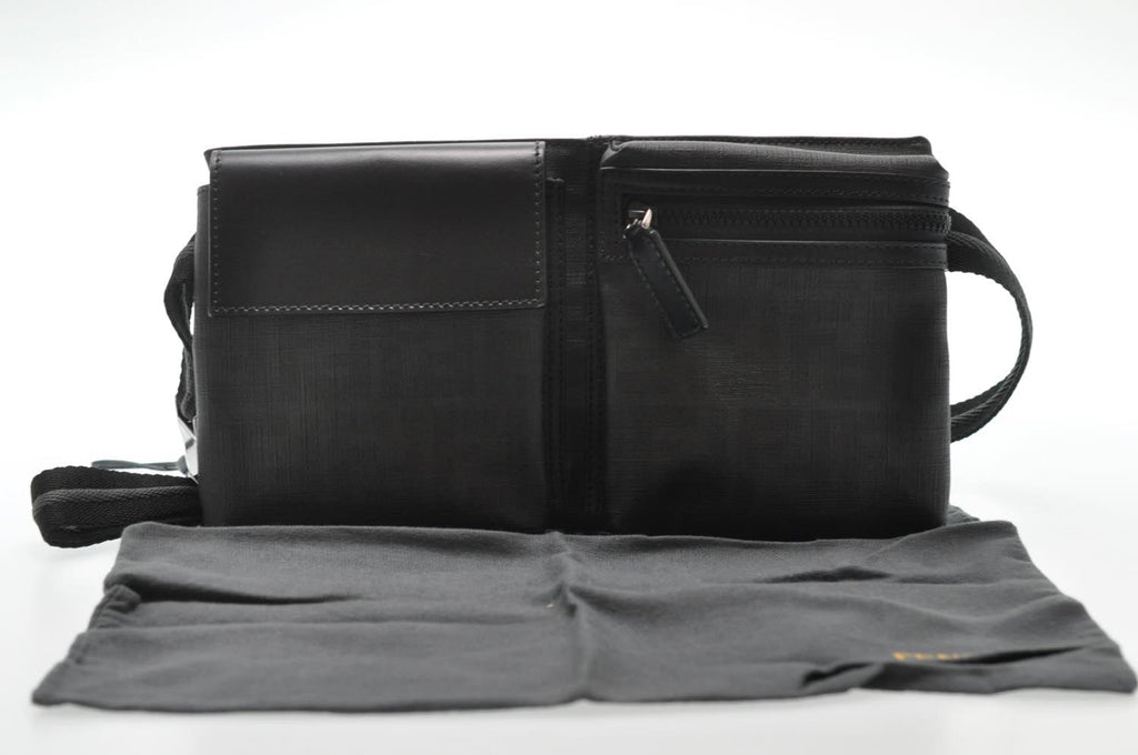FENDI Zucca Leather Waist Bag Leather Black am1321s