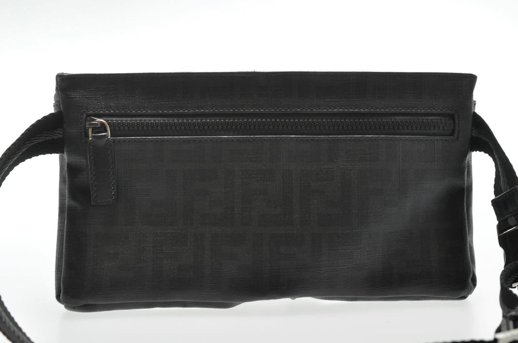 FENDI Zucca Leather Waist Bag Leather Black am1321s