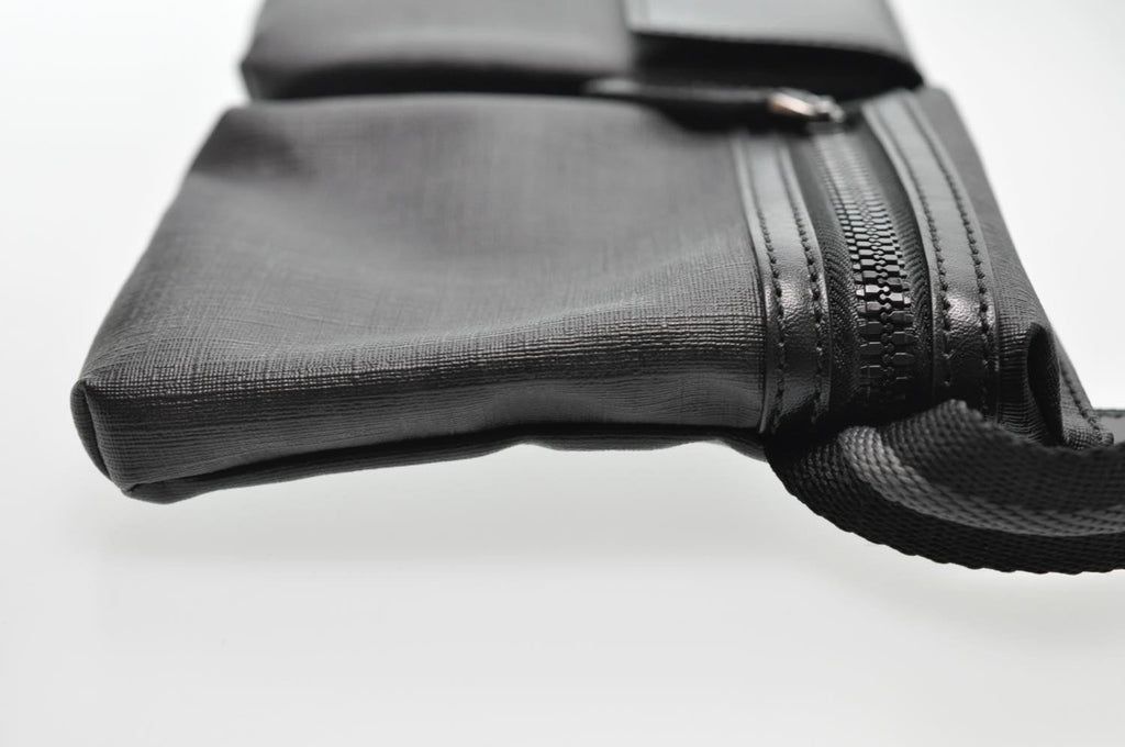 FENDI Zucca Leather Waist Bag Leather Black am1321s