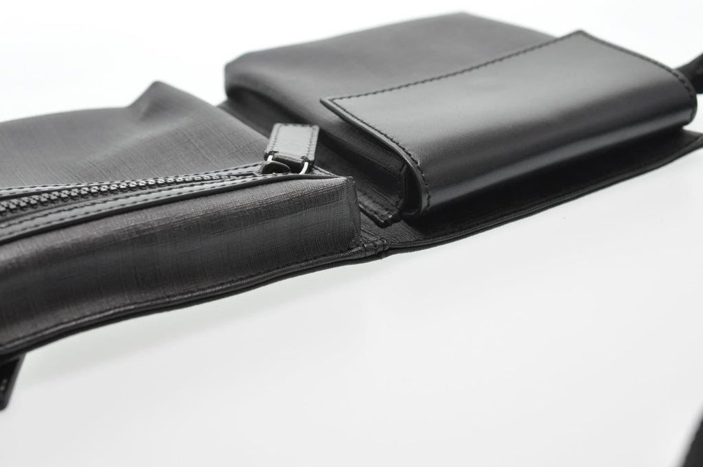 FENDI Zucca Leather Waist Bag Leather Black am1321s