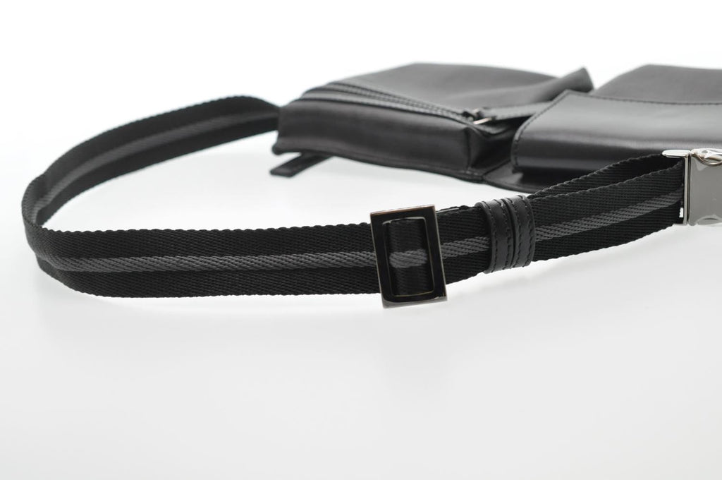 FENDI Zucca Leather Waist Bag Leather Black am1321s