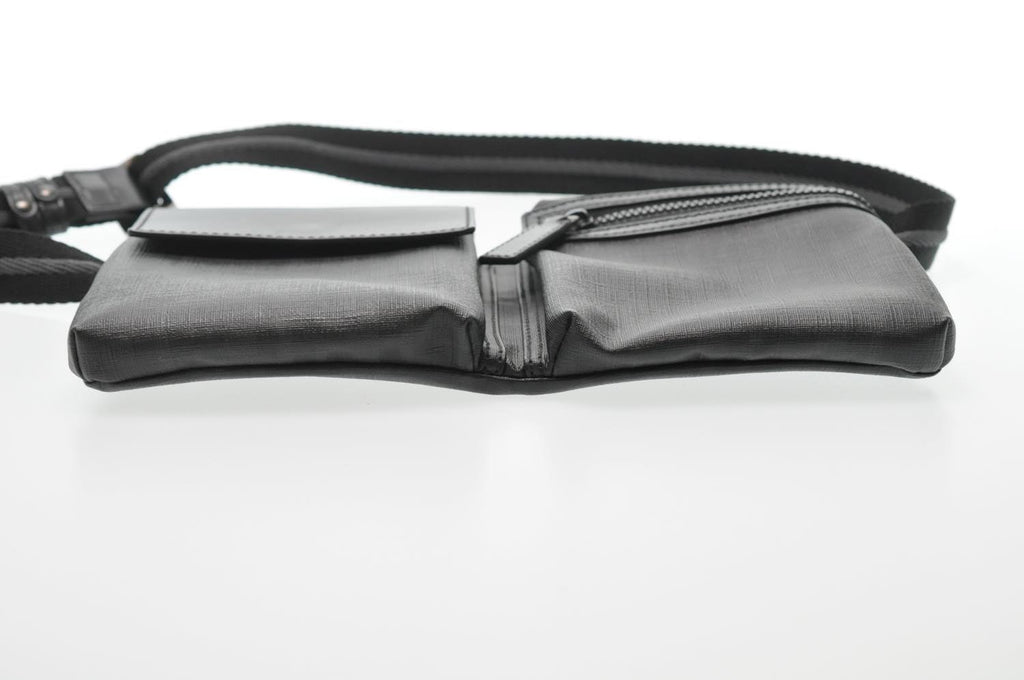 FENDI Zucca Leather Waist Bag Leather Black am1321s