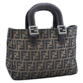 FENDI Zucca Canvas Hand Bag Brown Black am1412s