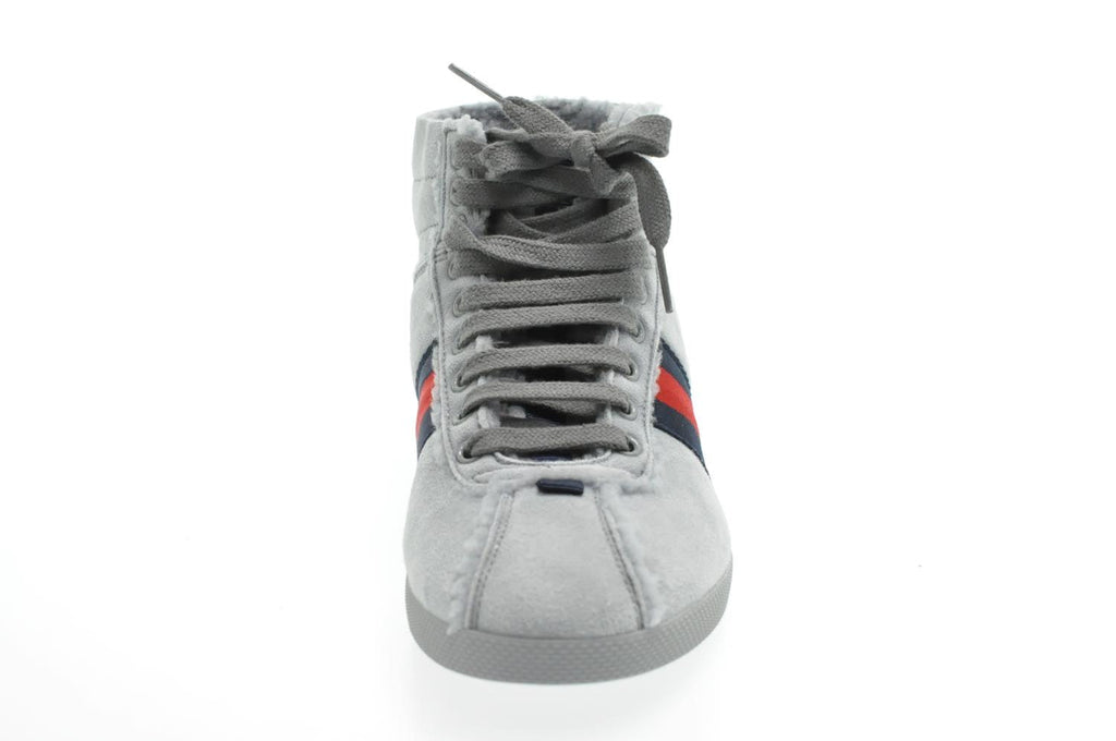 GUCCI Sherry Line shoes Suede 5 1/2 Red Navy am2614s