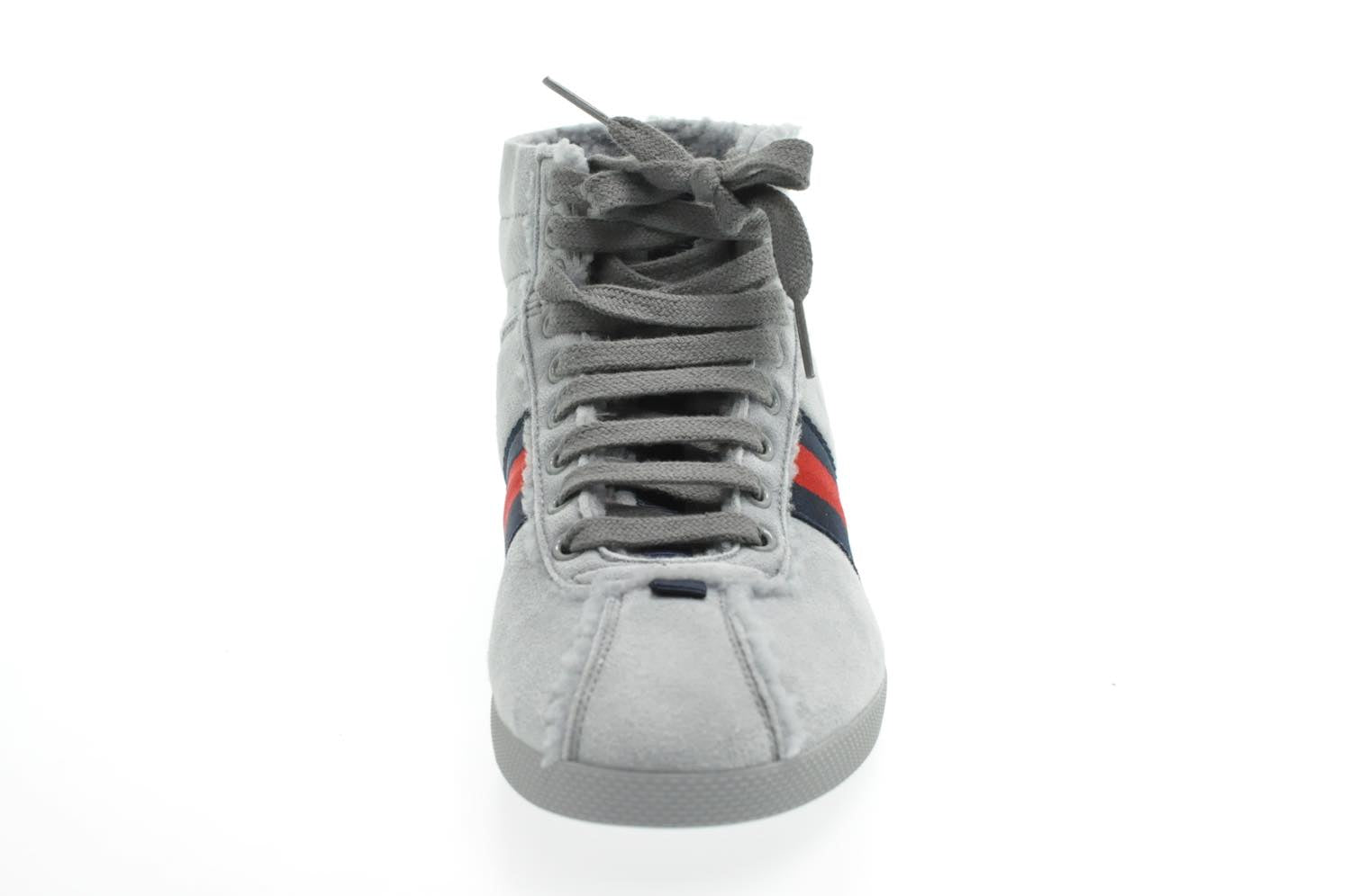 GUCCI Sherry Line shoes Suede 5 1/2 Red Navy am2614s