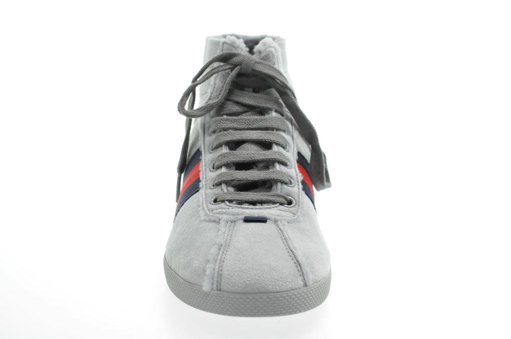 GUCCI Sherry Line shoes Suede 5 1/2 Red Navy am2614s