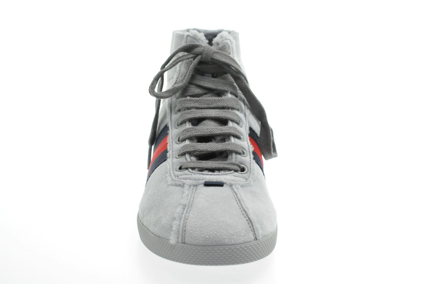 GUCCI Sherry Line shoes Suede 5 1/2 Red Navy am2614s