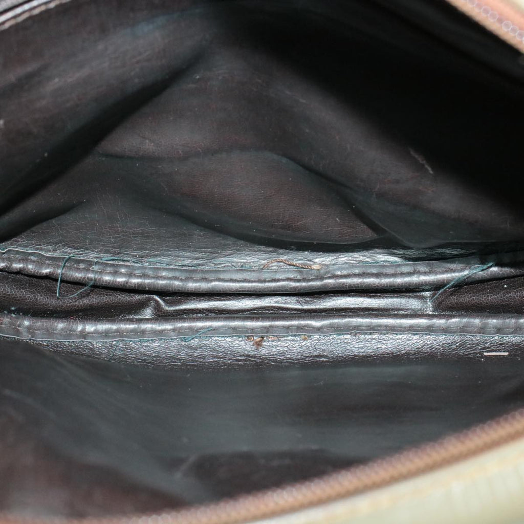 FENDI Zucchino Canvas Shoulder Bag PVC Leather Brown Black am3001s