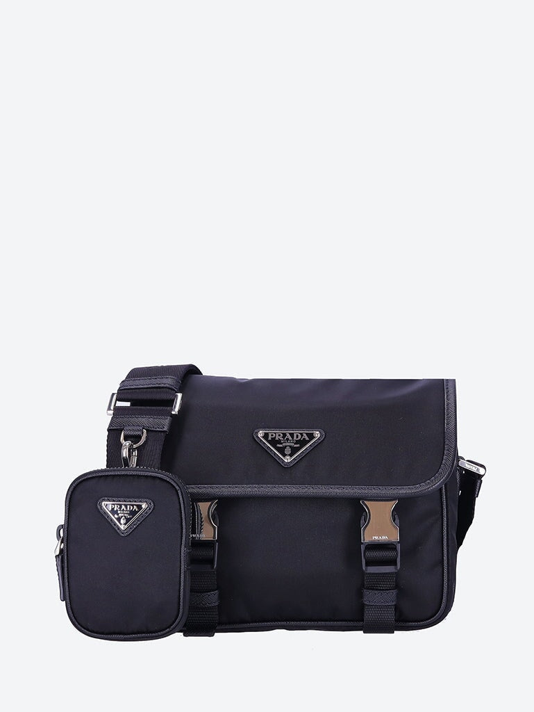 Prada Men Saffiano Fabric Leather Handbag