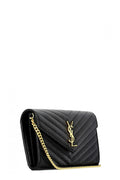 Monogram Chain Wallet Chevron Black with Gold Hardware