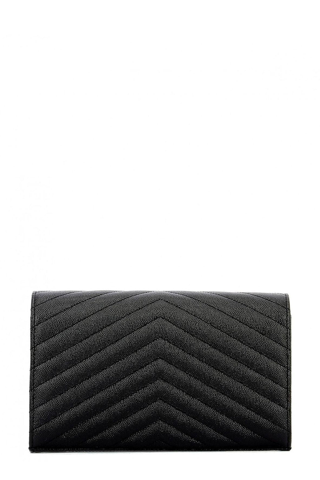Monogram Chain Wallet Chevron Black with Gold Hardware