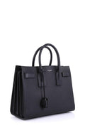 Classic Small Sac De Jour Black in Grained Leather with Silver Hardware