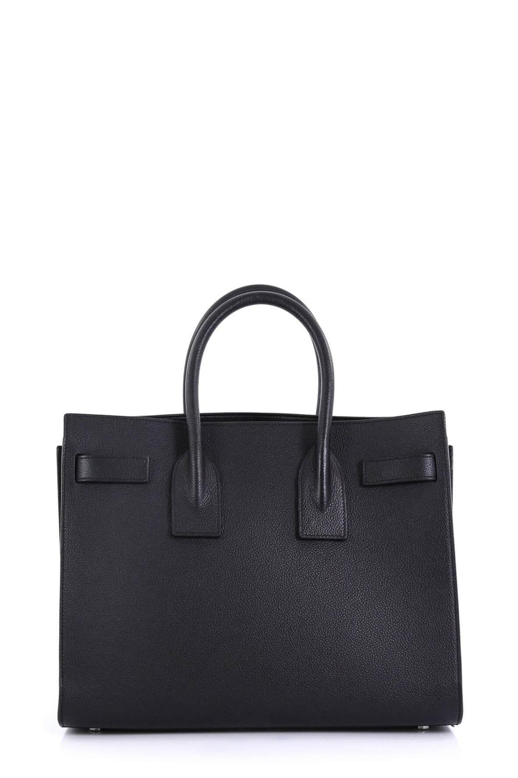 Classic Small Sac De Jour Black in Grained Leather with Silver Hardware
