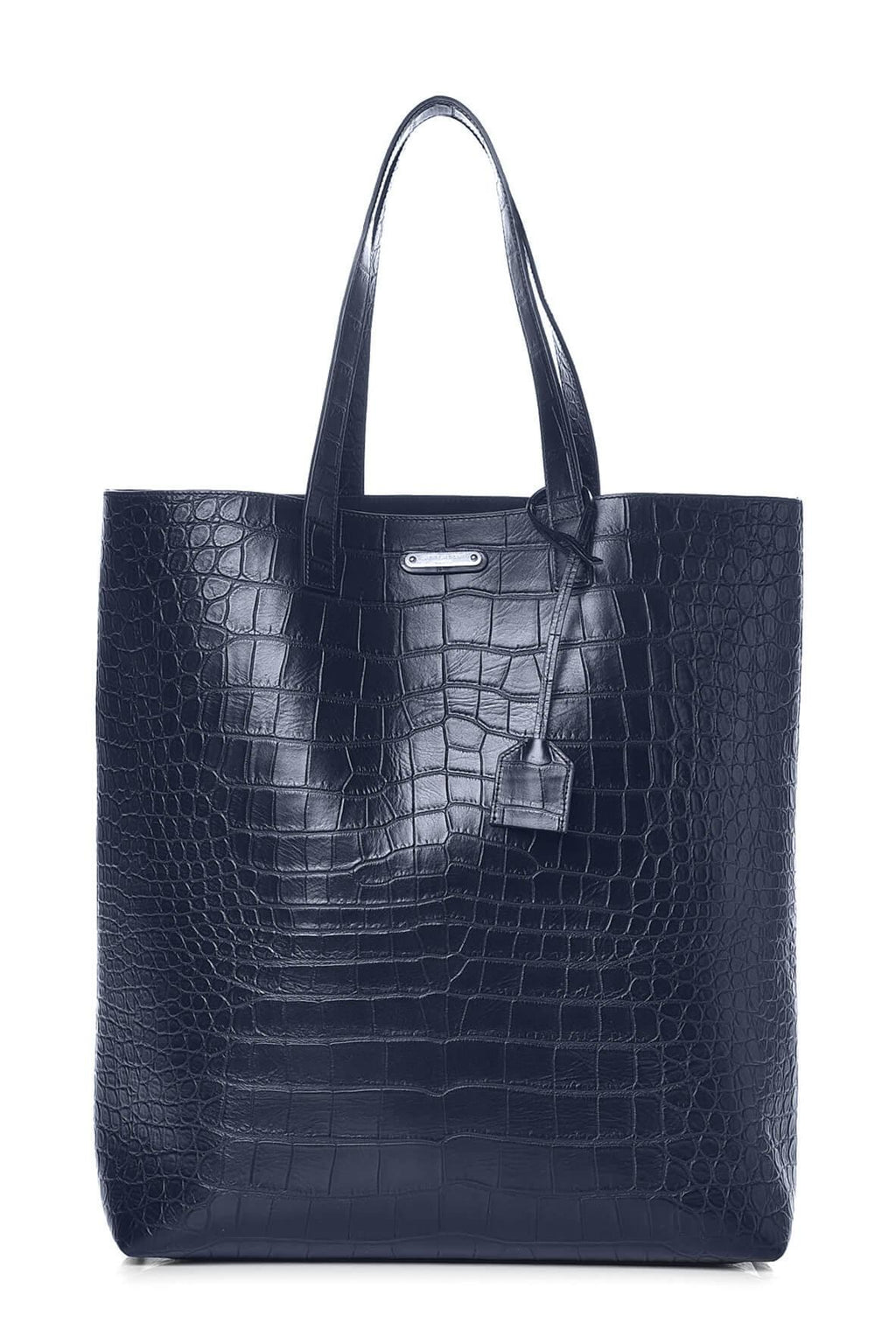 Crocodile Embossed Tote Navy