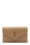 Envelope Chain Wallet Beige with Gold Hardware