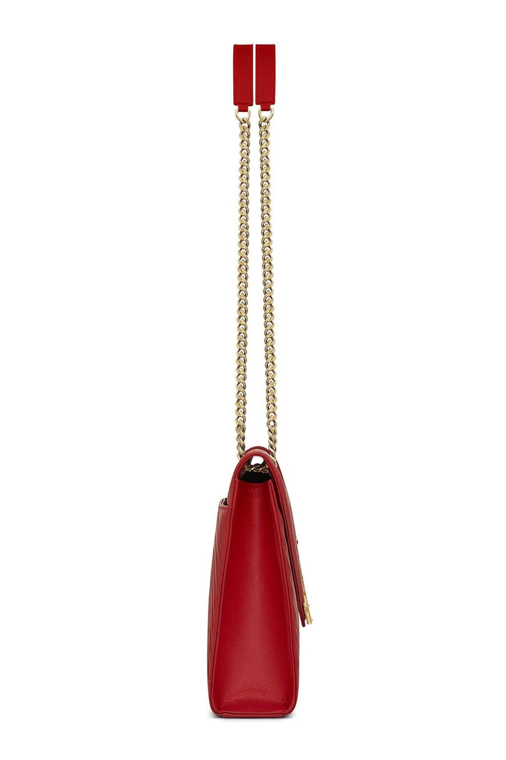 Large Matelasse Monogram Envelope Bag Lipstick Red