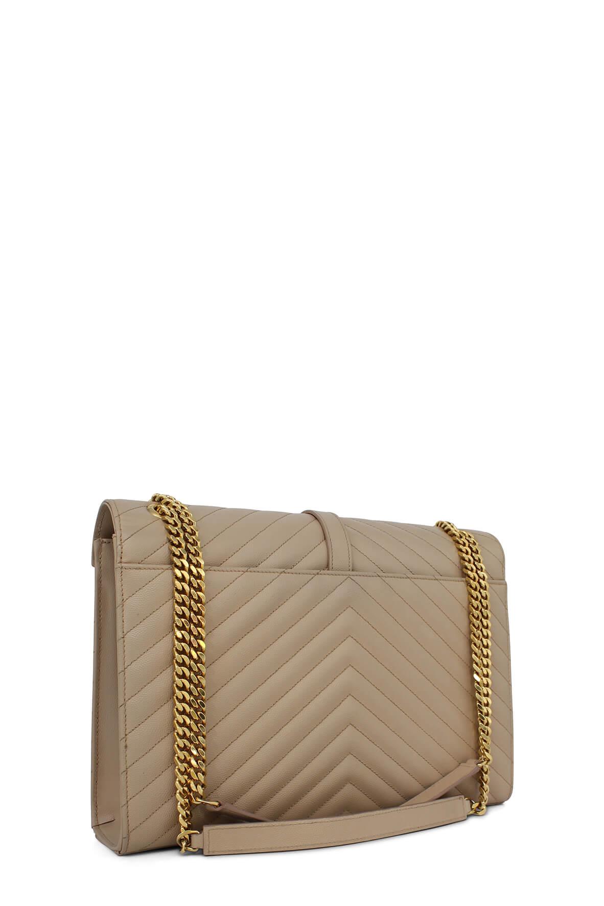 Large Matelasse Monogram Envelope Bag Beige