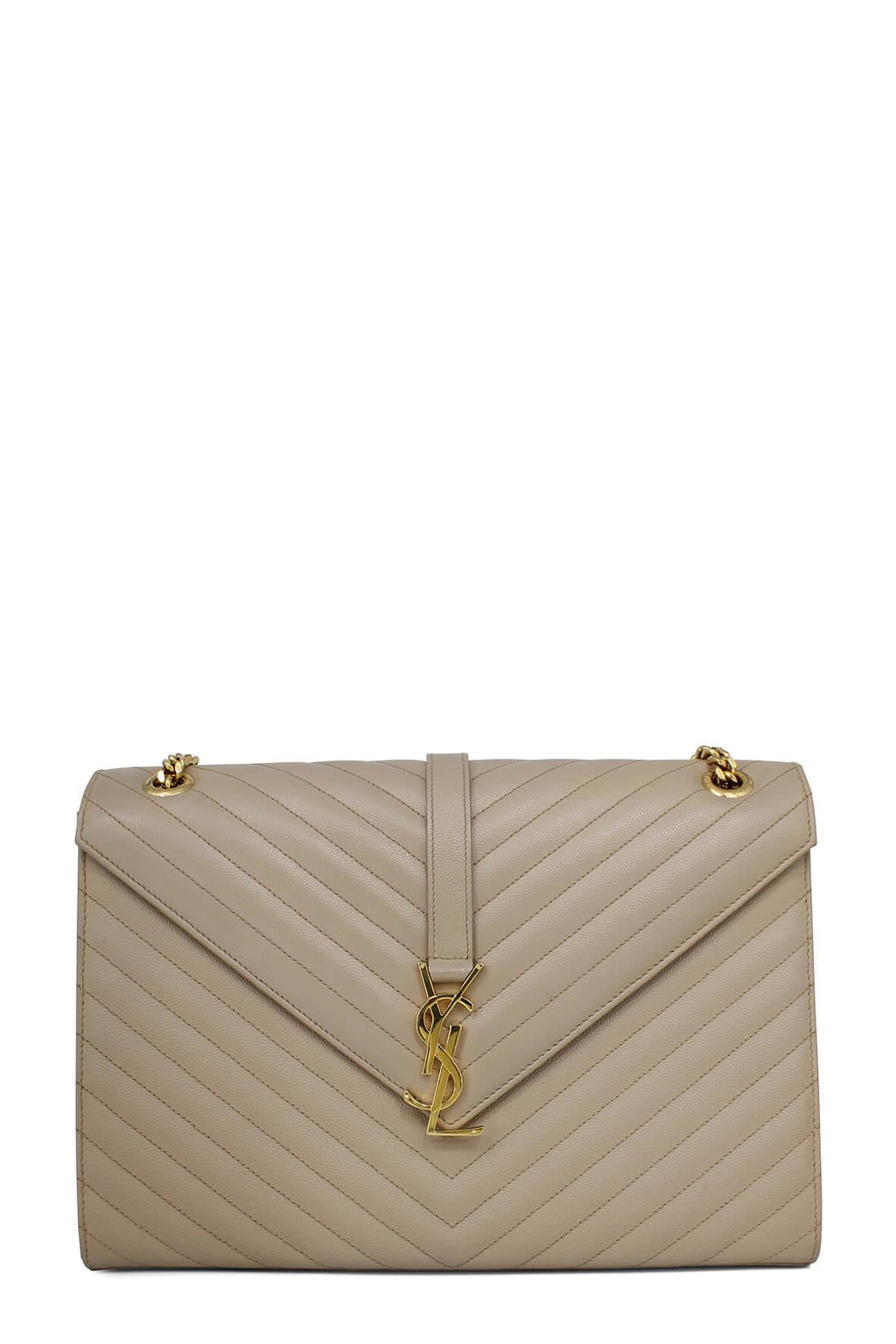 Large Matelasse Monogram Envelope Bag Beige
