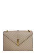 Large Matelasse Monogram Envelope Bag Beige
