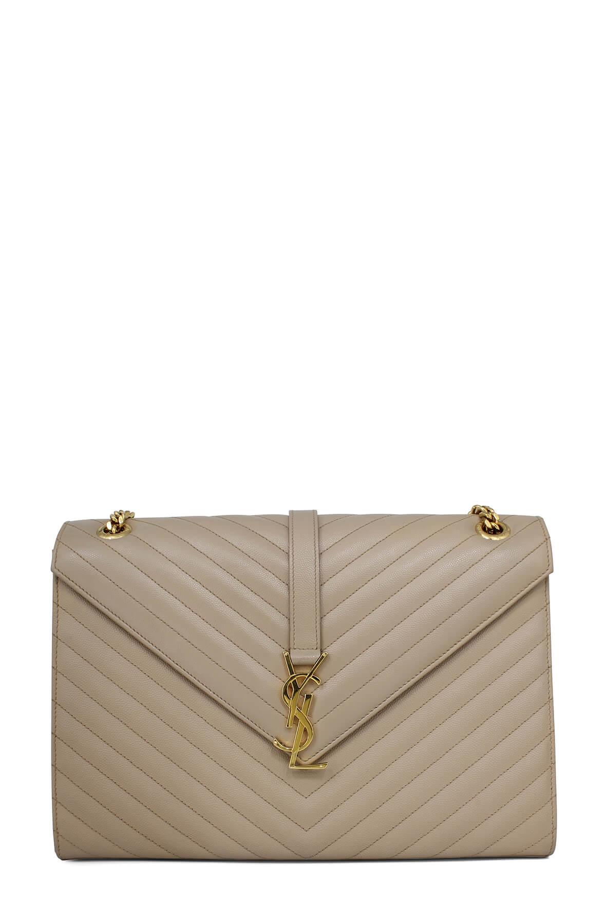Large Matelasse Monogram Envelope Bag Beige