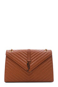 Large Matelasse Monogram Envelope Bag Burnt Orange