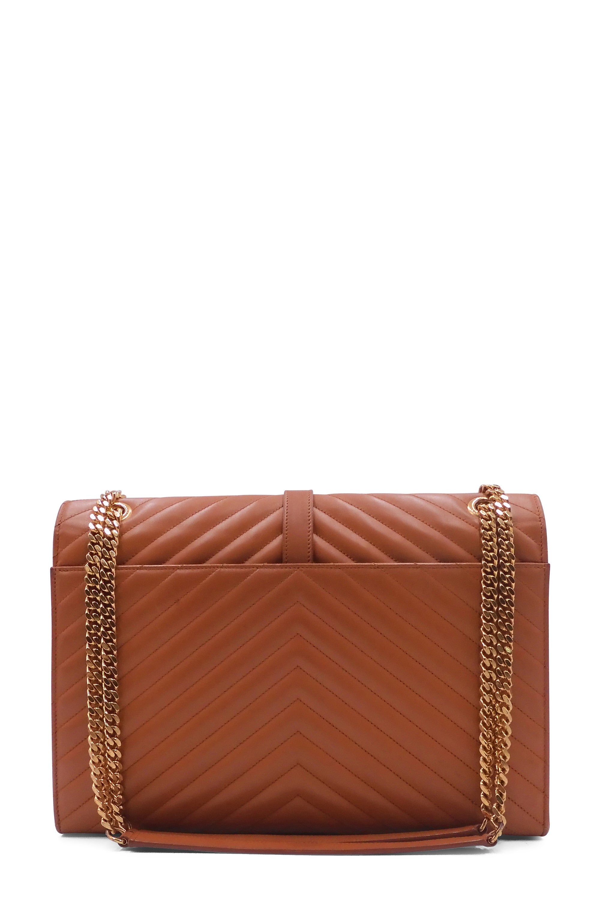 Large Matelasse Monogram Envelope Bag Burnt Orange