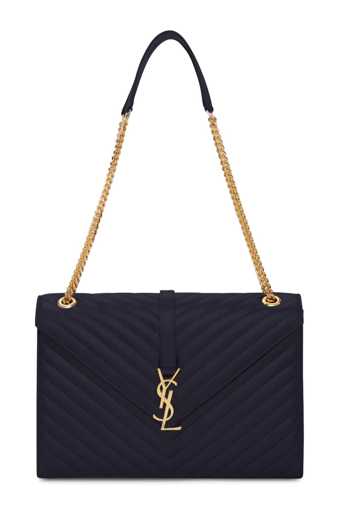 Large Matelasse Monogram Envelope Bag Navy