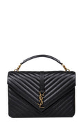 Large Monogram College Bag Black with Gold Hardware
