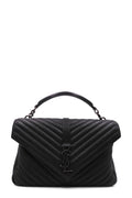 Large Monogram College Bag Dark Grey with Silver Hardware