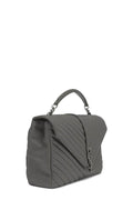 Large Monogram College Bag Grey with Silver Hardware