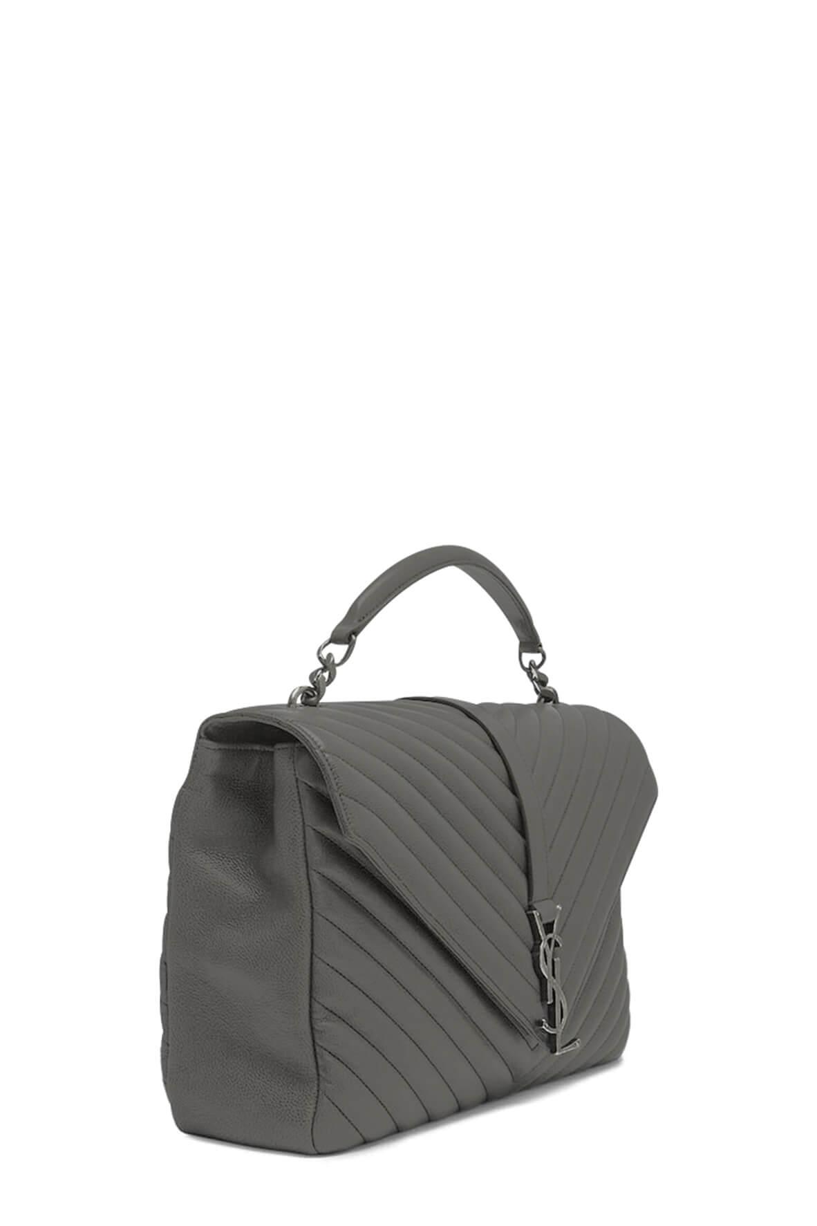 Large Monogram College Bag Grey with Silver Hardware
