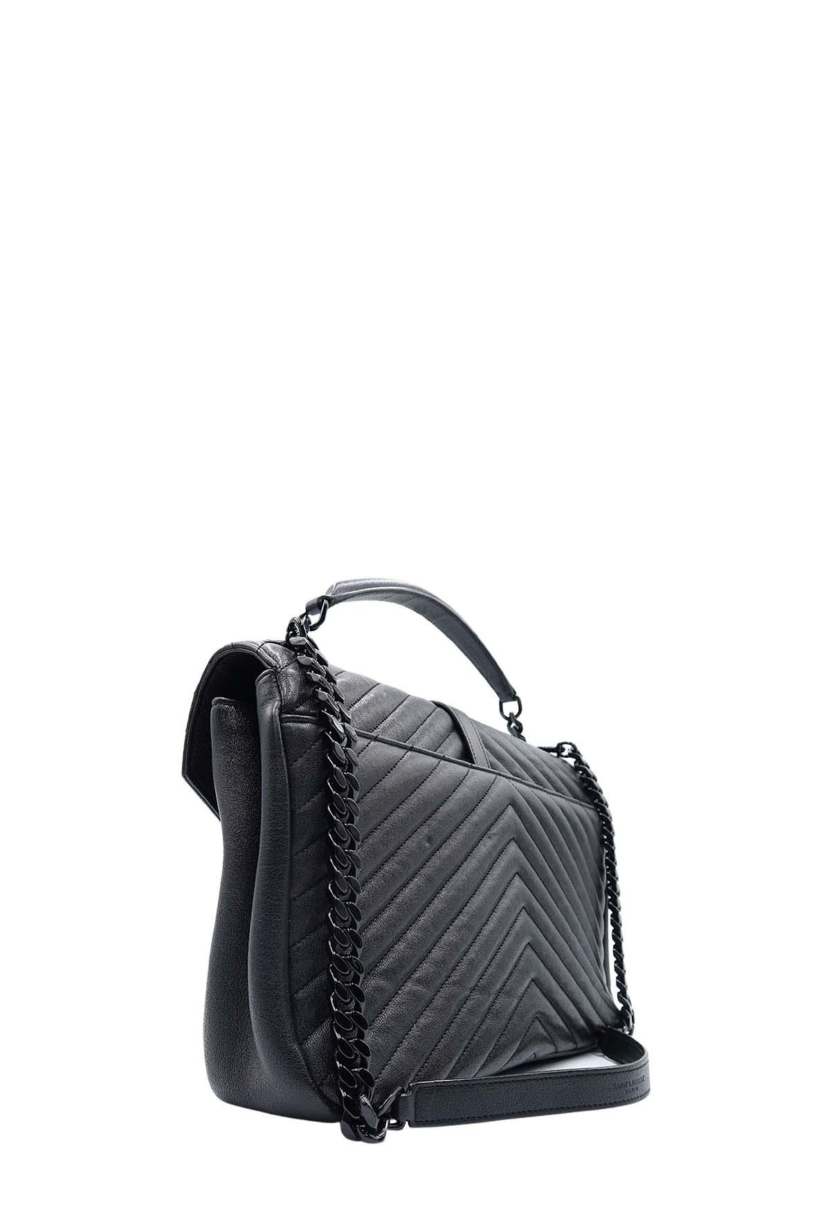 Large Monogram College Bag with Black Hardware Black