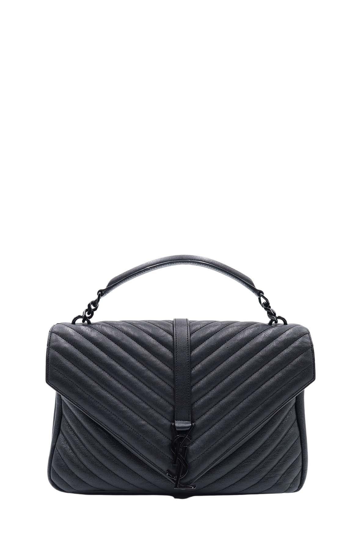 Large Monogram College Bag with Black Hardware Black