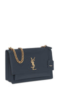 Large Sunset Bag Dark Smog with Gold Hardware