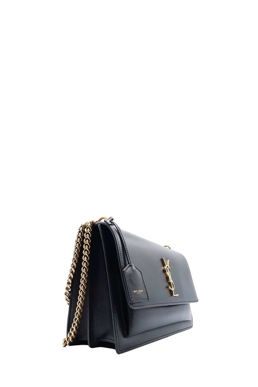 Large Sunset Bag with Gold Hardware Black