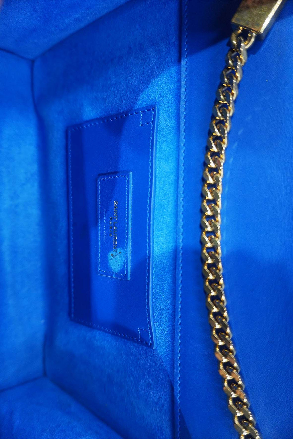 Leather Medium Kate Monogram Tassel Chain Bag with Tassel Blue