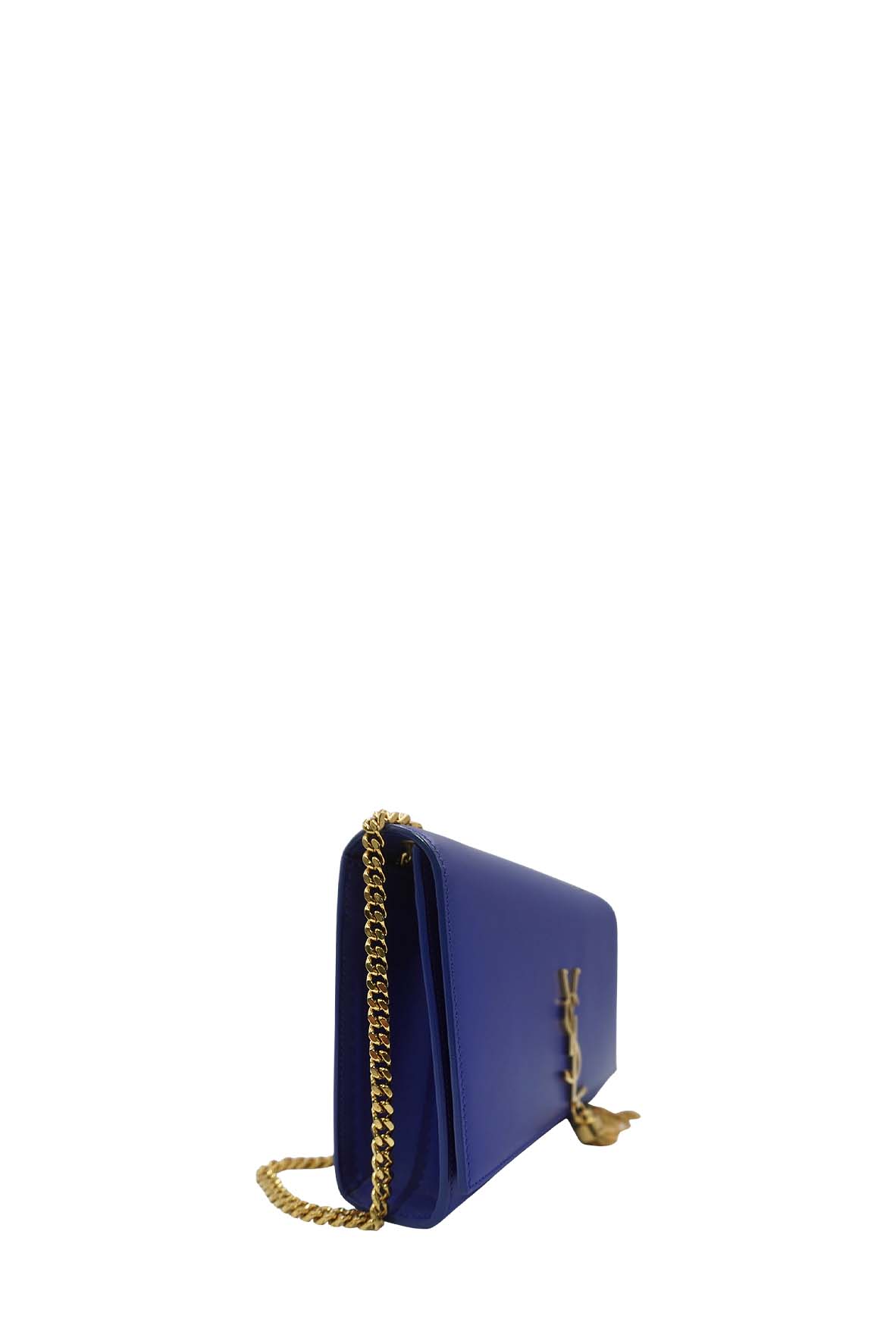 Leather Medium Kate Monogram Tassel Chain Bag with Tassel Blue