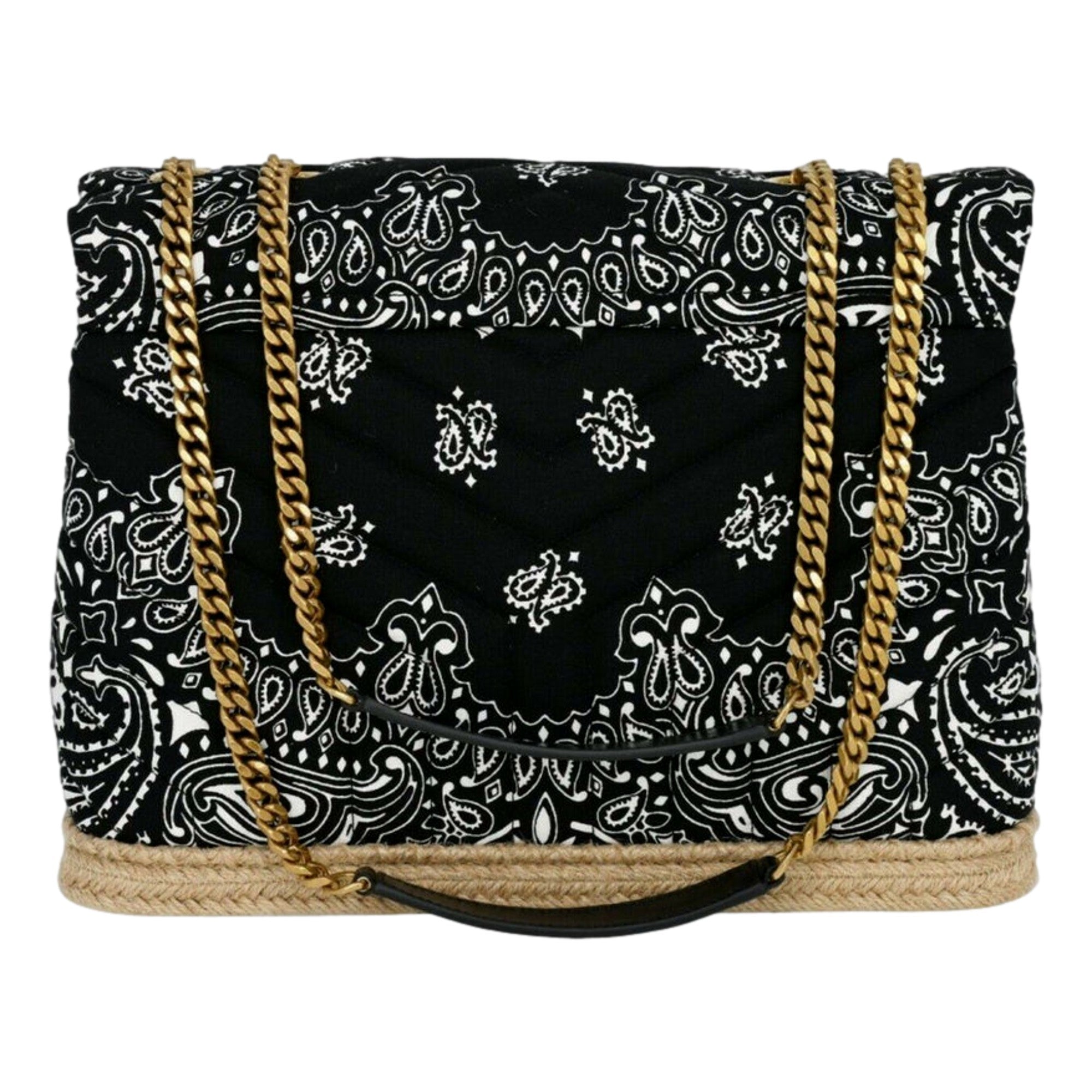 Saint Laurent Loulou Black Paisley Quilted Small Cross Body Bag